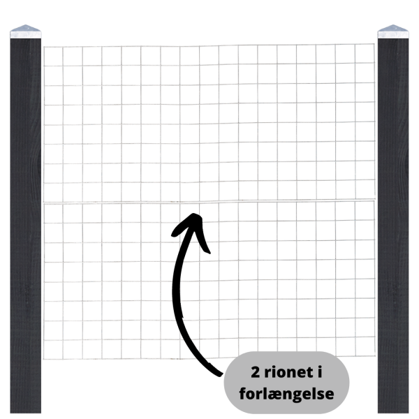 Rionethegn model Billund inkl. sortmalede trstolper og tilbehr - Slvklasse