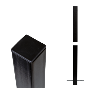 Pulverlakeret sort stlstolpe 4,5×4,5×186cm