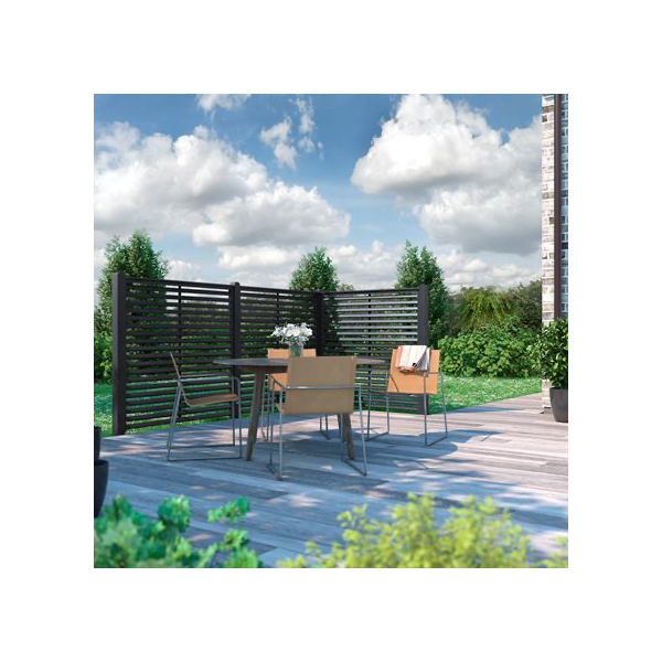 Kyoto hegn i grundmalet sort 160x120cm (BxH)