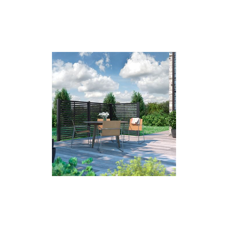 Kyoto hegn i grundmalet sort 160x120cm (BxH)