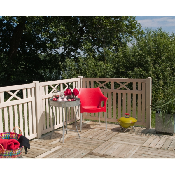 Vinesse forhavehegn i hvid 150x96cm (BxH)