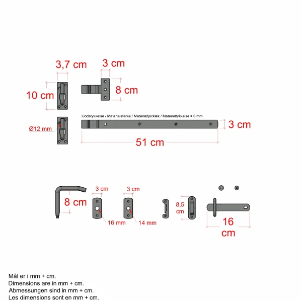 Lgebeslag til enkeltlger lave/hje - universalbeslag
