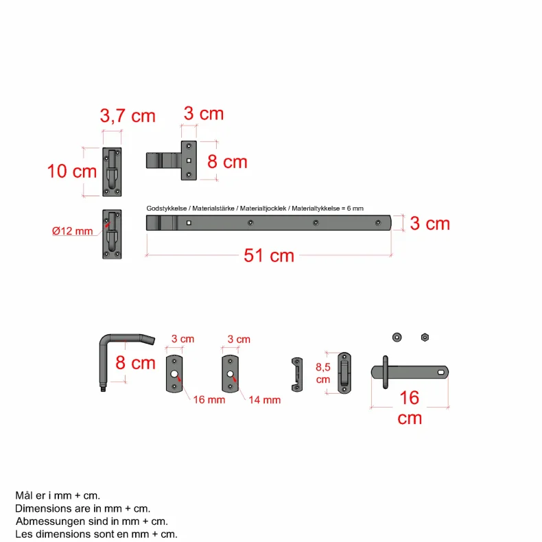 Lgebeslag til enkeltlger lave/hje - universalbeslag