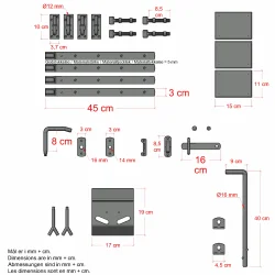 Dobbelt lågebeslag til Skagen/Retro justerbar