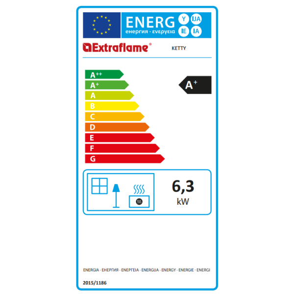 Ketty pilleovn 6 kW  effektiv, stjsvag og elegant opvarmning til op til 120 m