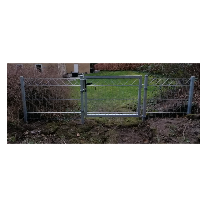 Galvaniseret panelhegn med "X" dekoration 200x80cm - model Liseleje