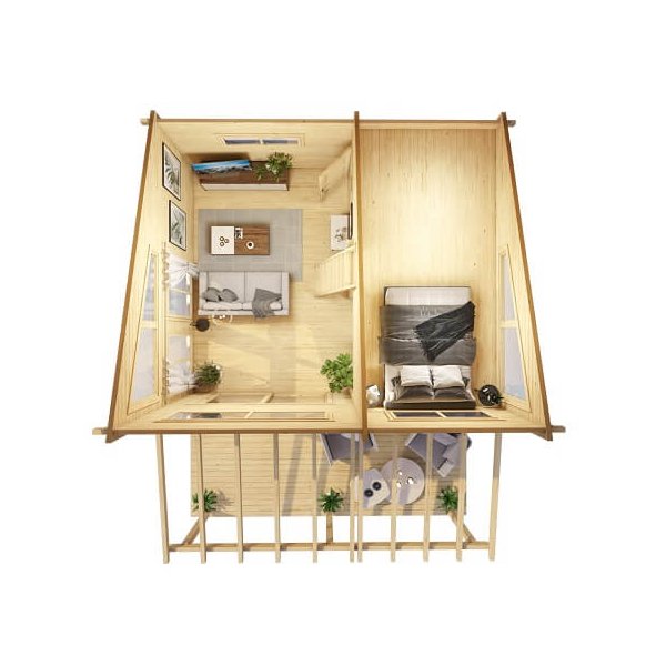 Malm anneks / fritidshus p 28m2 + 11,8m2 hems inkl. tagforlngelse og terrasse