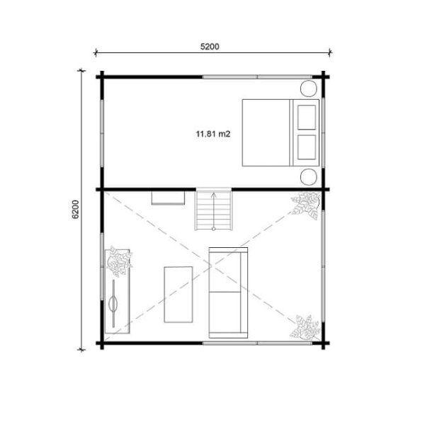 Malm anneks / fritidshus p 28m2 + 11,8m2 hems