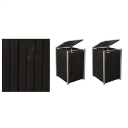 Hide Wood Black skraldespandsskjuler til 2 x 240L &#150; elegant og praktisk affaldslsning