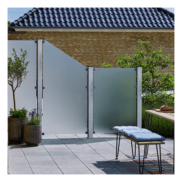 Galvaniseret stlstolpe med fod 8x8x150cm BxLxH