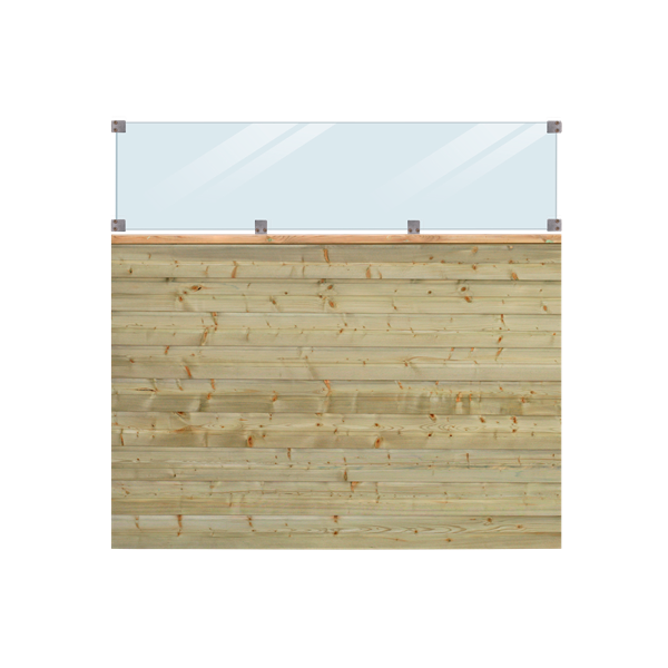 Plus plank i trykimprgneret inkl. glas 174x163cm (BxH)