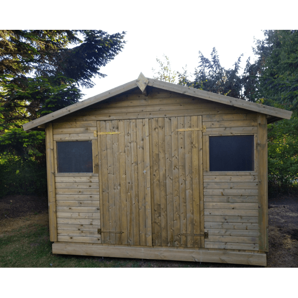 Hjemsted Premium 30x30 redskabsskur i trykimprgneret tr p 9m2