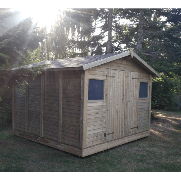 Hjemsted Premium 30x30 redskabsskur i trykimprgneret tr p 9m2