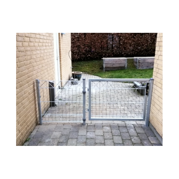 Panelhegn med "X" dekoration galvaniseret 200x80cm (LxH) model "Liseleje"