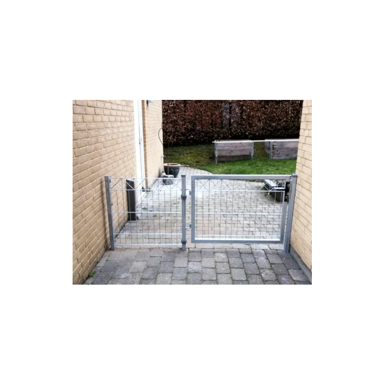 Galvaniseret panelhegn med "X" dekoration 200x80cm - model Liseleje