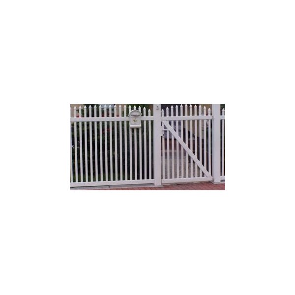 PVC Skagen hegn bue opad med smalle stave i 180x120cm (BxH)