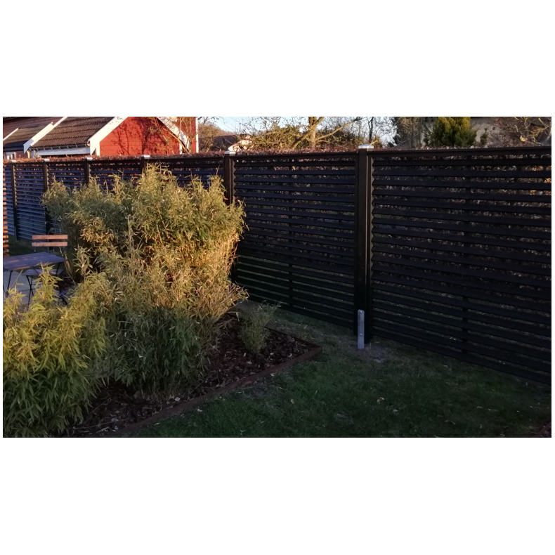 Kyoto hegn i grundmalet sort 160x160cm (BxH)
