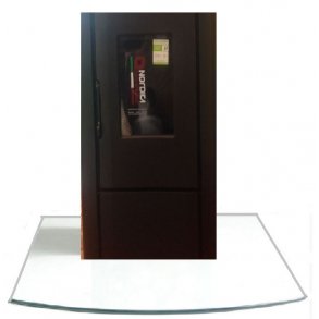 Glasgulvplade 6mm med flad bue 1000x1000mm BxL