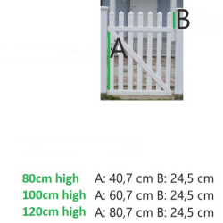 PVC Skagen hegn bue opad med smalle stave i 180x80cm (BxH)