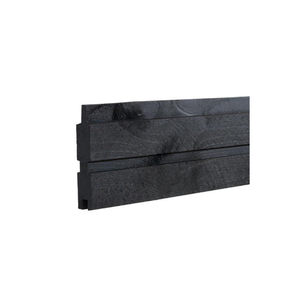 Plank profilbrt trykimprgneret sort - 25x140mm - lngde 177cm