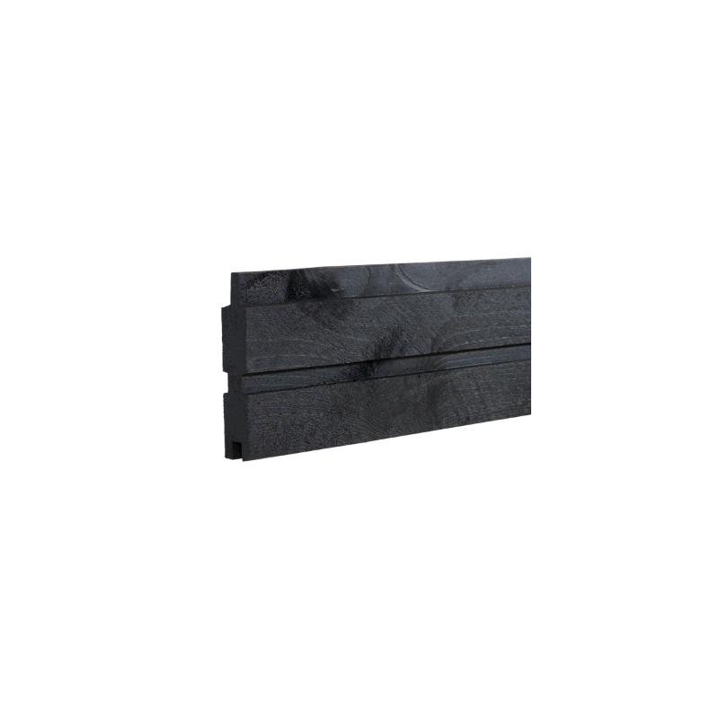 Plank profilbrt trykimprgneret sort - 25x140mm - lngde 177cm