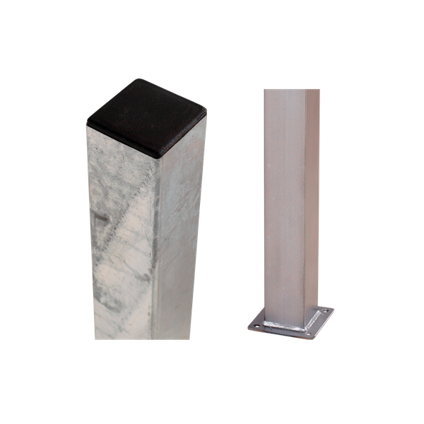 Galvaniseret stlstolpe med fod 8x8x186cm BxLxH