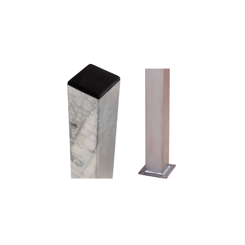 Galvaniseret stlstolpe med fod 8x8x186cm BxLxH