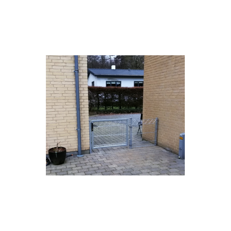 Galvaniseret panelhegn med "X" dekoration 200x80cm - model Liseleje