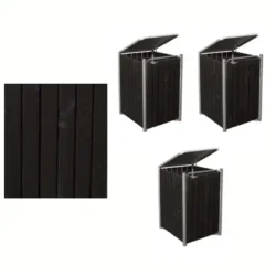 Hide Wood Black skraldespandsskjuler til 3 x 240L &#150;elegant og praktisk affaldslsning i dansk design