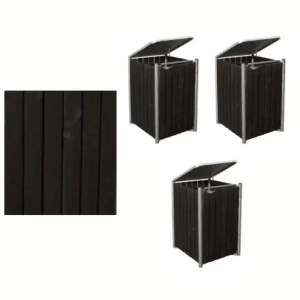 Hide Wood Black skraldespandsskjuler til 3 x 240L &#150;elegant og praktisk affaldslsning i dansk design