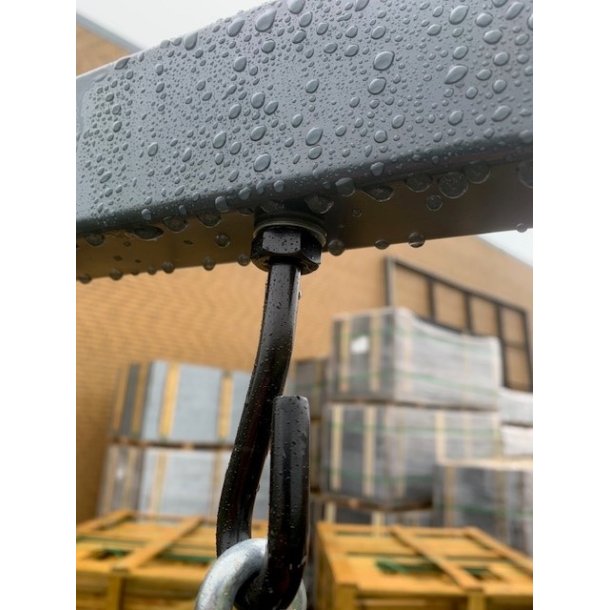 Gyngestativ i stl med to gynger og klatrestige  holdbart, moderne og pladsbesparende