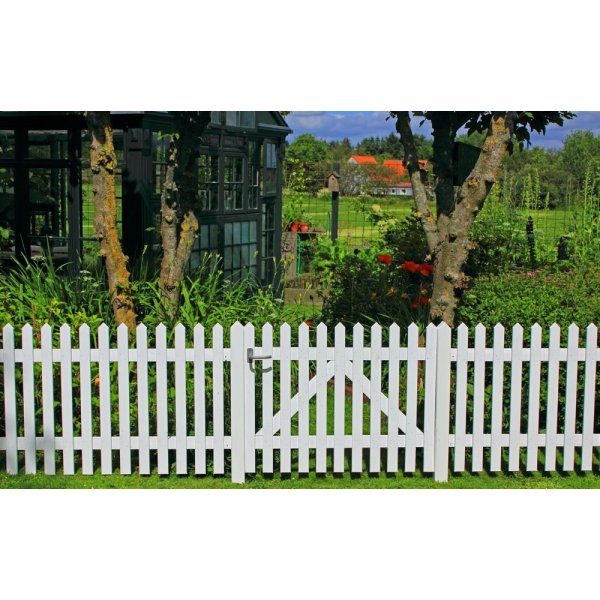 Skagen stakit lux enkeltlåge hvid 100x80cm (BxH)