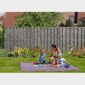 Kalmar lodret plankev�rk 180x180cm i gr� trykimpr�gnering