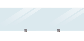 Hrdet klar glas til Klink/Plank inkl. beslag og sort glasliste - 174x44,6cm