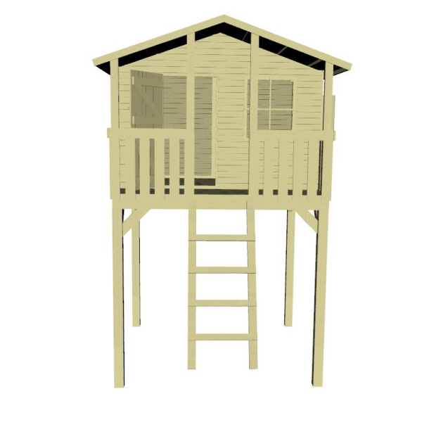 Slvklasse: Leon legehus i tr p stolper 3m2 + terrasse