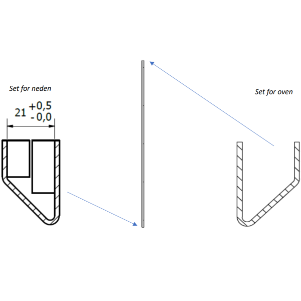U-skinne 45 grader hjre til Nice lngde 180cm