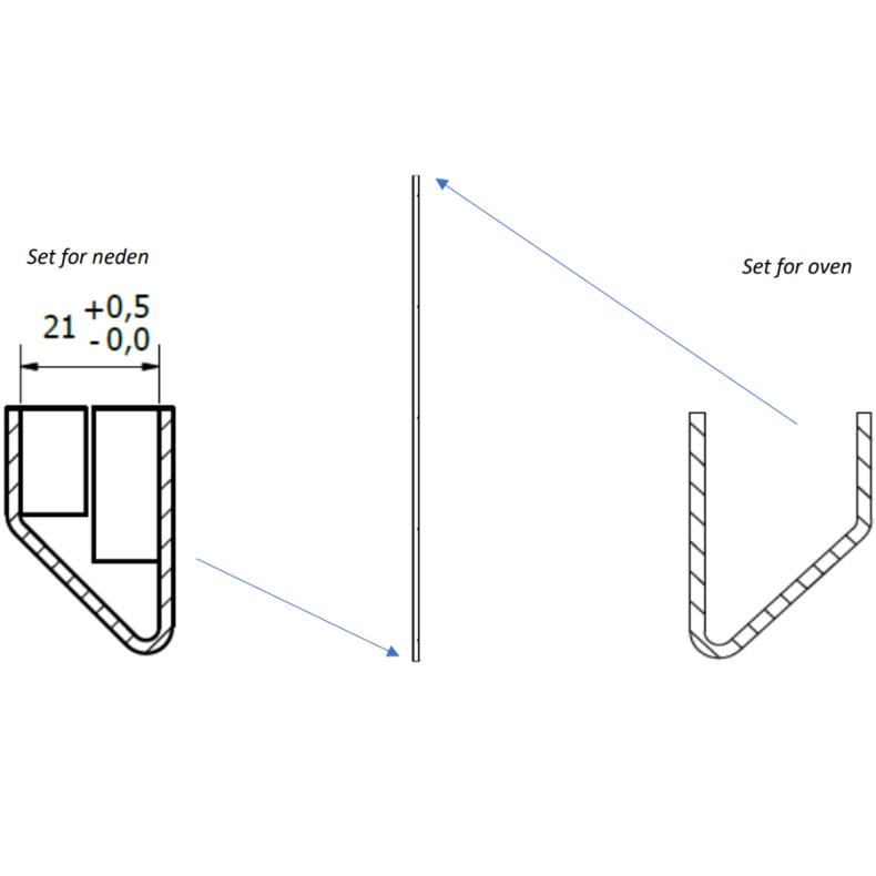 U-skinne 45 grader hjre til Nice lngde 180cm