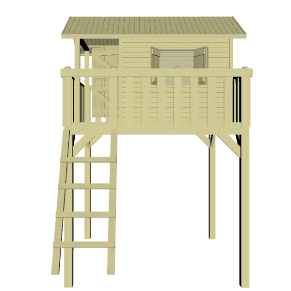 Slvklasse: Maxi legehus p stolper 1,8m2 + terrasse