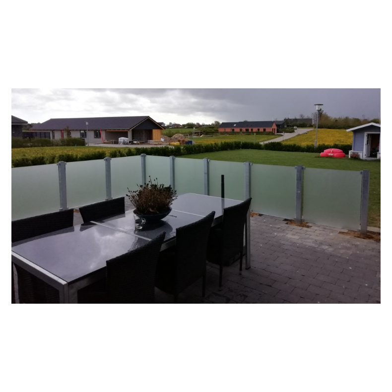 Glashegn inkl. 4 glasbeslag, 6mm hrdet glas 90x91cm - model Frosted 