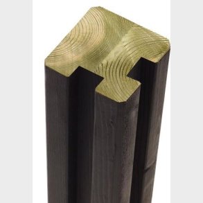 Omlimet hjrnestolpe i sortmalet til glas 9x9x267cm