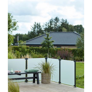 Glashegn Frosted inkl. 4 runde beslag, 6mm h�rdet frosted glas 90x91cm (BxH)