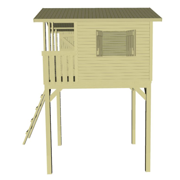 Slvklasse: Leon legehus i tr p stolper 3m2 + terrasse