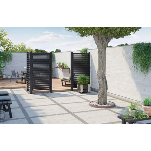 Osaka hegn i grundmalet sort 90x180cm (BxH)