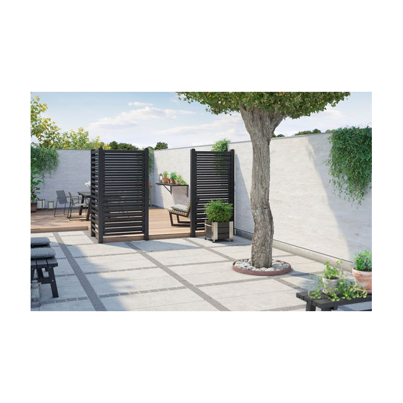 Osaka hegn i grundmalet sort 90x180cm (BxH)