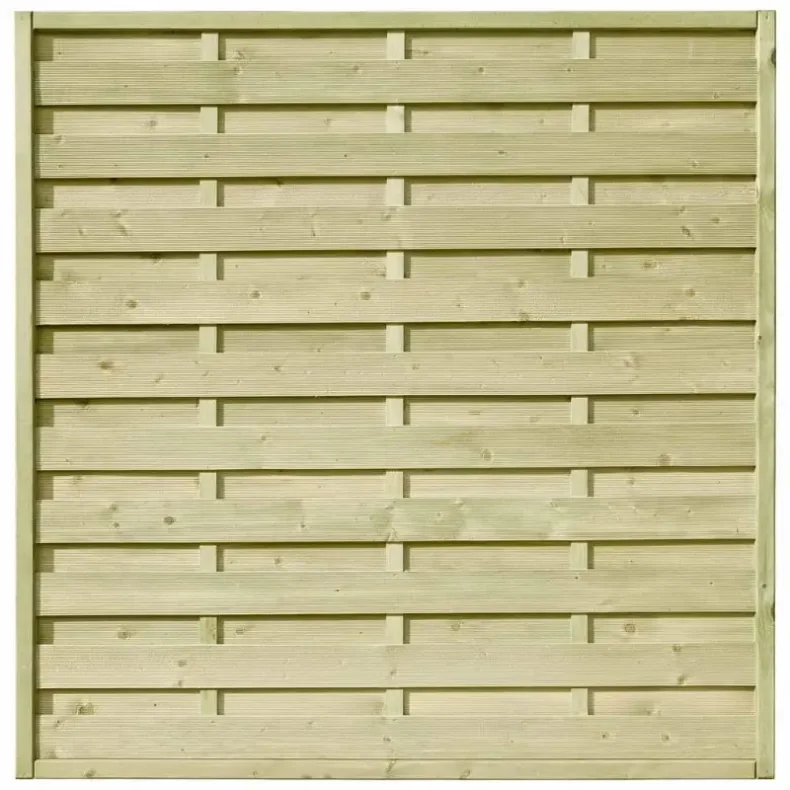 Kraftig lukket lamelhegn 180x150cm (BxH) - model Toftlund