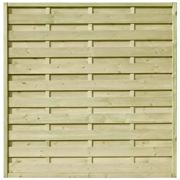 Kraftig lukket lamelhegn model Toftlund 150x180cm (BxH)