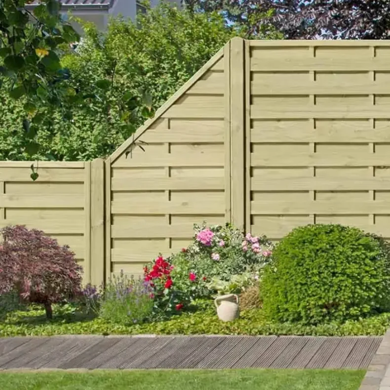 Kraftig lukket lamelhegn 100x180cm (BxH) - model Toftlund 