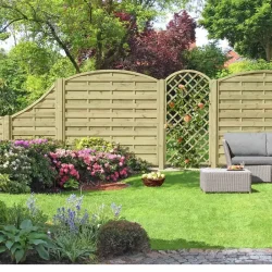 Lamelhegn 180 x 180/160cm med bue  model Kampen inkl. trstolper 