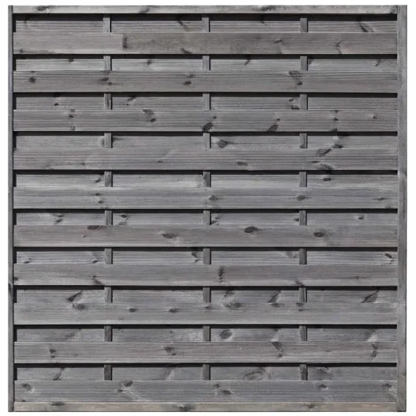 Kraftig lukket lamelhegn model Bramming i gr 180x180cm (BxH)