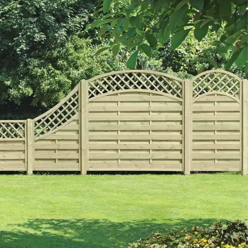 Lamelhegn 180x180/160 cm med bue opad - model Kiel 